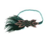EBZFASO copricapo con piume, Fascia for capelli vintage con piume da donna, decorazioni for la fronte, accessori for capelli con perline
