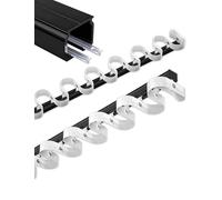 EBZFASO Guide per Porte scorrevoli, Binario for Tende da soffitto a Forma di S Ondulato 1-6 m(Black,200cm/6.6ft)