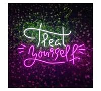 EBZFASO Insegna al neon a LED Insegna al neon Treat Yourself LED Light USB Powered for feste, discoteche, bar, hotel, camera da letto, decorazione da parete illuminata 40 cm × 20 cm
