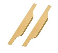 EBZFASO Maniglia a Scomparsa, 2 Packs Closet Drawer Handles Edge Banding Thumbtack Brushed Gold Finger Edge Pull Furniture Cabinet Aluminum Alloy Knobs Door Levers Cupboard(500mm)