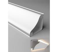 EBZFASO Profilo in Alluminio con Canale LED, Profilo Corona in Alluminio A LED con Copertura in PC E Diffusore for Soffitto Battiscopa Multi Dimensioni(850cm/334.6in/27.9ft)