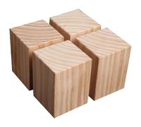 EBZFASO Rialzi per divani, Confezione da 4, Rialzi for mobili in Pino, 4 Pezzi, Colore Legno, Dimensioni Multiple, capacità 800 kg(6 x 6 x 3cm)