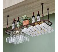 EBZFASO Scaffale da parete per vino Scaffali in legno per Portabicchieri da vino sospeso al soffitto con portabottiglie nero bianco bronzo diverse misure(Bronze,80x30cm)