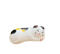 EBZFASO Set di Posate con forchetta e Coltello, Set di 2/5/10 Pezzi da 62 mm, Motivo Gattino in Stile Giapponese for Decorazioni da tavola(White,5PCS)