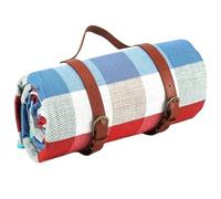 EBZFASO Tappeto da picnic, Coperta da picnic extra large pieghevole portatile resistente alla sabbia(Red White,150 * 200CM)