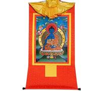 EBZFASO Thangka Arazzo buddista tibetano Thangka in broccato dipinto Akshobhya multicolore, varie misure(Red,Medium(62cm*47cm))