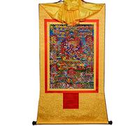 EBZFASO Thangka Arazzo dipinto Thangka buddista tibetano, 58 divinità irate, Bardo Thodol, multicolore, varie misure(Yellow,XL(120cm*82cm))