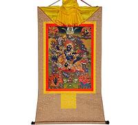 EBZFASO Thangka Arazzo Thangka buddista tibetano da parete Palden Lhamo multicolore, diverse misure(Beige,Large(85cm*63cm))