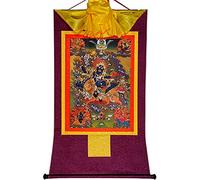 EBZFASO Thangka Arazzo Thangka buddista tibetano da parete Palden Lhamo multicolore, diverse misure(Purple,Large(85cm*63cm))