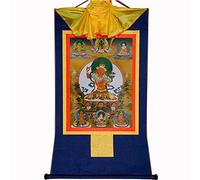 EBZFASO Thangka Thangka in broccato, arazzo da parete, cinque forme di Manjusri, multicolore, diverse misure(Blue,Medium(62cm*47cm))