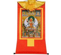 EBZFASO Thangka Thangka in broccato, arazzo da parete, cinque forme di Manjusri, multicolore, diverse misure(Red,Medium(62cm*47cm))