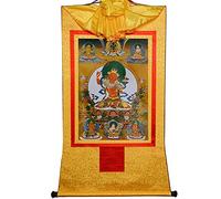 EBZFASO Thangka Thangka in broccato, arazzo da parete, cinque forme di Manjusri, multicolore, diverse misure(Yellow,XL(120cm*82cm))