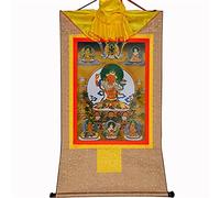 EBZFASO Thangka Thangka in broccato, arazzo da parete, cinque forme di Manjusri, multicolore, diverse misure(Beige,XL(120cm*82cm))