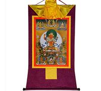 EBZFASO Thangka Thangka in broccato, arazzo da parete, cinque forme di Manjusri, multicolore, diverse misure(Purple,Small(35cm*27cm))