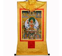 EBZFASO Thangka Thangka in broccato, arazzo da parete, cinque forme di Manjusri, multicolore, diverse misure(Yellow,Large(85cm*63cm))