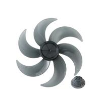 EBZFASO Ventilatori per stufe a legna, Pale del ventilatore con copridado for ventilatori da 14 e 16 pollici in grigio, 5 o 6 foglie(Grey-14in)