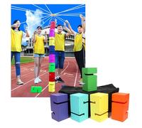 EBzvblxm Giochi di Team Building con la Torre di Blocchi, Gioco di Torre Team Building Block 5/8/10 Pezzi for Lo Sviluppo della Leadership delle abilità comunicative(5PCS)