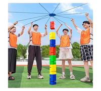 EBzvblxm Giochi di Team Building con la Torre di Blocchi, Kit da Gioco Torre Team Building Block Multicolor 5/8/10 pz(Yellow,8PCS)