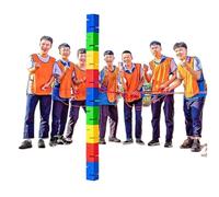 EBzvblxm Giochi di Team Building con la Torre di Blocchi, Kit Gioco Team Building Block Tower Multicolor 5/8/10 Pezzi(Red,10PCS)
