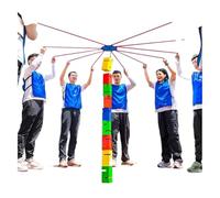 EBzvblxm Giochi di Team Building con la Torre di Blocchi, Team Building Block Gioco impilabile a Torre Multicolor 5/8/10 Pz(Green,10PCS)