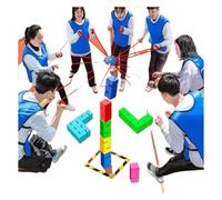 EBzvblxm Giochi di Team Building con la Torre di Blocchi, Team Building Block Gioco Torre Multicolor 5/8/10 pz(Yellow,5PCS)