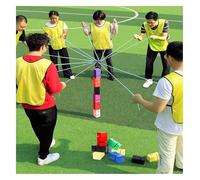 EBzvblxm Giochi di Team Building con la Torre di Blocchi, Team Building Block Gioco Torre Multicolor 5/8/10 pz(Green,8PCS)
