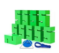 EBzvblxm Giochi di Team Building con la Torre di Blocchi, Team Building Block Tower Game Multicolor 5/8/10 Pezzi con Borsa for Il Trasporto(Green,10PCS)