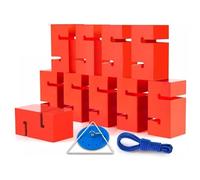 EBzvblxm Giochi di Team Building con la Torre di Blocchi, Team Building Block Tower Game Multicolor 5/8/10 Pezzi con Borsa for Il Trasporto(Red,10PCS)