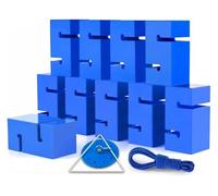 EBzvblxm Giochi di Team Building con la Torre di Blocchi, Team Building Block Tower Game Multicolor 5/8/10 Pezzi con Borsa for Il Trasporto(Blue,10PCS)