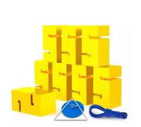 EBzvblxm Giochi di Team Building con la Torre di Blocchi, Team Building Block Tower Game Multicolor 5/8/10 Pezzi con Borsa for Il Trasporto(Yellow,8PCS)