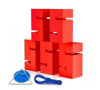 EBzvblxm Giochi di Team Building con la Torre di Blocchi, Team Building Block Tower Game Multicolor 5/8/10 Pezzi con Borsa for Il Trasporto(Red,5PCS)