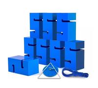 EBzvblxm Giochi di Team Building con la Torre di Blocchi, Team Building Block Tower Game Multicolor 5/8/10 Pezzi con Borsa for Il Trasporto(Blue,8PCS)