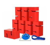 EBzvblxm Giochi di Team Building con la Torre di Blocchi, Team Building Block Tower Game Multicolor 5/8/10 Pezzi con Borsa for Il Trasporto(Red,8PCS)
