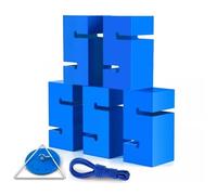 EBzvblxm Giochi di Team Building con la Torre di Blocchi, Team Building Block Tower Game Multicolor 5/8/10 Pezzi con Borsa for Il Trasporto(Blue,5PCS)