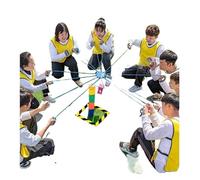 EBzvblxm Giochi di Team Building con la Torre di Blocchi, Team Building Block Tower Gioco Multicolor 5/8/10 Pezzi for 5-20 Persone(Red,8PCS)