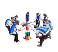 EBzvblxm Giochi di Team Building con la Torre di Blocchi, Team Building Block Tower Gioco Multicolor 5/8/10 Pezzi for Rompere Il Ghiaccio in Ufficio(Blue,10PCS)