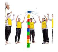EBzvblxm Giochi di Team Building con la Torre di Blocchi, Team Building Block Tower Gioco Multicolor 5/8/10 Pz(Multi-Colored,10PCS)
