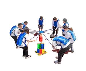 EBzvblxm Giochi di Team Building con la Torre di Blocchi, Team Building Block Tower Gioco Multicolor 5/8/10 Pezzi for Rompere Il Ghiaccio in Ufficio(Green,5PCS)