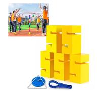 EBzvblxm Giochi di Team Building con la Torre di Blocchi, Team Building Block Tower Gioco Torre impilabile for Esterni Multicolor 5/8/10 pz(Red,5PCS)