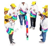 EBzvblxm Giochi di Team Building con la Torre di Blocchi, Team Building Stacking Block Tower Giochi ABS Multicolor 5/8/10 Pz(Blue,8PCS)