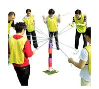 EBzvblxm Giochi di Team Building con la Torre di Blocchi, Team Building Tower Gioco Blocchi ABS Multicolor 5/8/10 Pz(Red,8PCS)