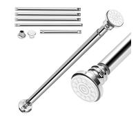 EC Breath Asta estensibile per tenda da doccia, 56-304,5 cm, set di aste combinate, telescopico, senza trapano, in acciaio inox, per bagno, armadio, porta, cucina
