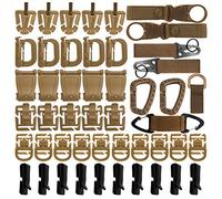 ECANGO 48PCS Tactical Gear Clip Set Molle Webbing Appendici per Tactical Backpack Bag Vest Belt (Kaki)