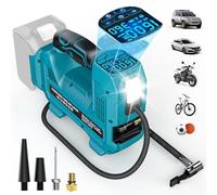 Ecarke Compressore d’Aria a Batteria per Ma-kita 18V Li-Ion, 11 bar Max, Motore Brushless con Manometro Digitale, Tubo di Prolunga e Ugello per Auto, Moto, Biciclette e Palloni - Senza Batteria