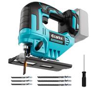 Ecarke Seghetto Alternativo a Batteria 750W Compatibile con Ma-kita 18V, Velocità Regolabile, con 6 Lame e Sistema di Bloccaggio Rapido, per Legno, Metallo, Plastica e Compensato - Senza Batteria
