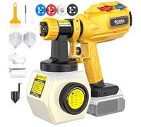 Ecarke Spruzzatore di vernice senza fili compatibile con batterie DeWalt da 20 V, design a riempimento laterale (senza smontaggio) e contenitore per ugelli a bordo, 43.000 giri/min, serbatoio da 1200