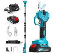 Ecarke Troncarami a batteria con asta telescopica (2 m) compatibile con Makita 18 V, con 2 batterie da 2,0 Ah, diametro di taglio 38 - 50 mm - attrezzo da giardinaggio wireless per un taglio preciso