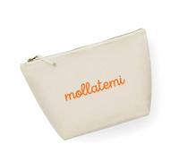 ECATE Brand - Pochette mare/trucchi 100% cotone riciclato - Mollatemi (34cm x 21cm) (Natural/Arancio)