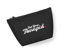 ECATE Brand - Pochette mare/trucchi 100% cotone riciclato - Not Your Therapist (34cm x 21cm) (Nero/Bianco)