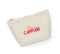 ECATE Brand - Pochette mare/trucchi 100% cotone riciclato - Tiro a Campari (34cm x 21cm) (Natural)